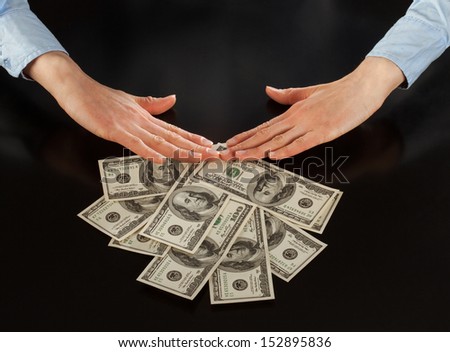 Human hands rejecting  of money - closeup shot