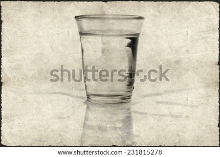 Glass of \'pure water. Old glass tumbler in grunge style Grunge Style More photos like this here ...