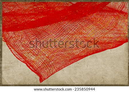 Christmas Decorations on red tulle background, Grunge Style, Grunge Style More photos like this here ...