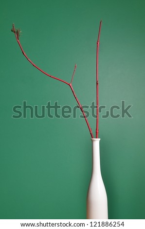 Still Life with Red Branches and White Vase, home decoration
