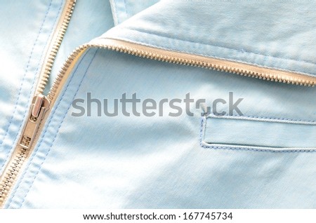 summer fashion light blue color denim jacket detail
