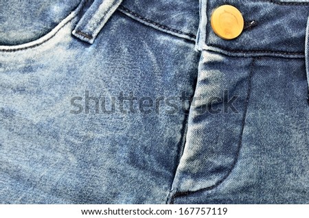 Blue natural denim  hot pants jeans detail