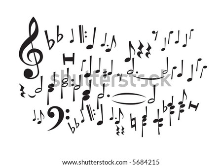 stock vector Music Notes editable vector In the gallery also available 