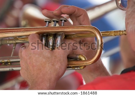 Close-up of Man Playing Trumpet