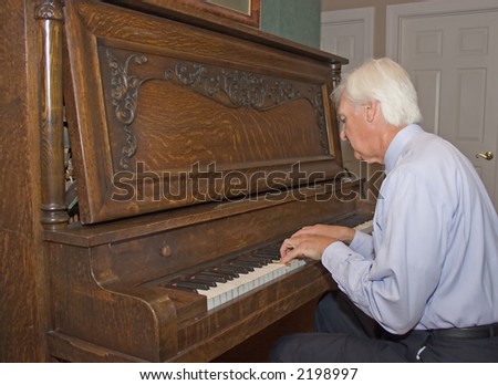 Senior Playing the Piano