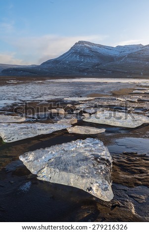 Iceland Landscape : Ice from glacier