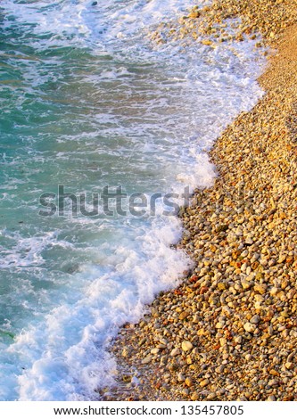 Waves on the beach. Natural composition