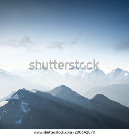 High mountain in morning time. Beautiful natural landscape