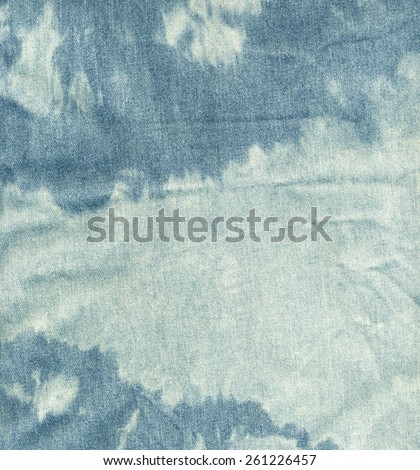 Old cloth. Blue and white color jeans texture background. Boho, bohemian, retro, grunge, vintage style. Vintage concept or conceptual old retro aged fabric. Soft pastel color, dark blue, white shades
