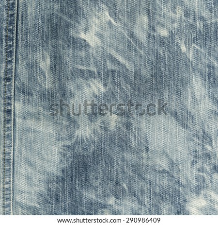 Old cloth. Blue and white color jeans texture background. Boho, bohemian, retro, grunge, vintage style. Vintage concept or conceptual old retro aged fabric