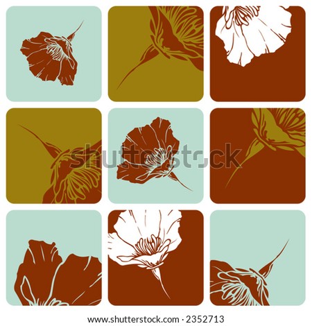 Picturepoppy Flower on Poppy Flower Squares Stock Vector 2352713 Shutterstock