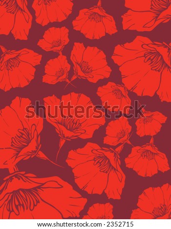 poppy wallpaper. stock vector : Red Poppy