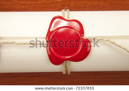 Sealed paper scroll document and rope