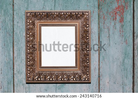 Vintage wooden frame with empty space inside