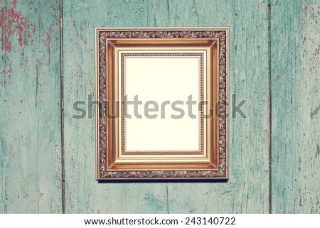 Vintage wooden frame with empty space inside - vintage style effect picture