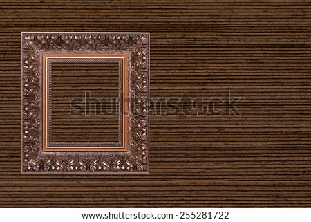 Vintage wooden frame on wood textured background