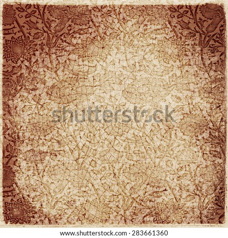 old grunge paper with flowers in victorian style, luxury paper background for your message