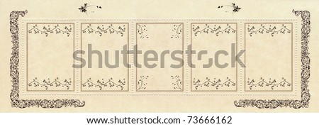 flower stamp abstract banner in yellow