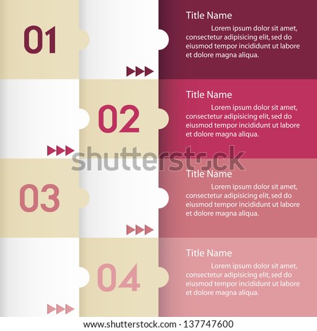 clean numbered banners for sample text.Vector design template.