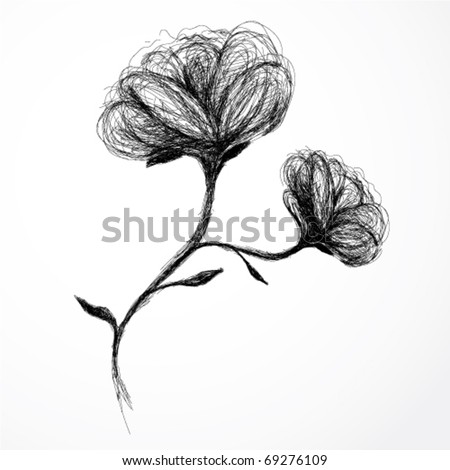 rose flower sketch. stock vector : Flower Rose