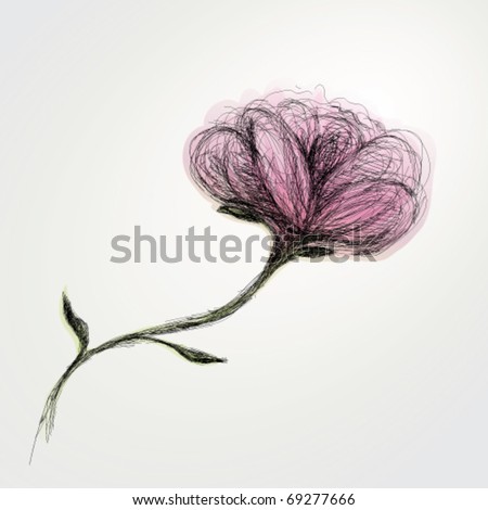 rose flower sketch. stock vector : Flower Rose