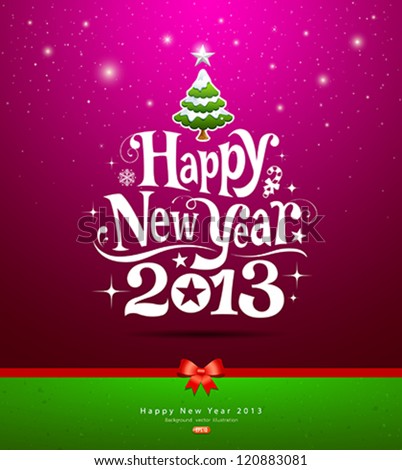 Free  Wallpaper  on Happy New Year Lettering Greeting Card  Vector Illustration   Stock