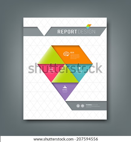 Cover report colorful origami paper triangle design background vector illustration Cover report colorful origami paper triangle design background vector illustration