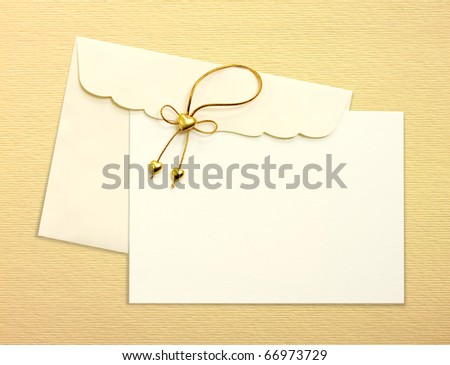 stock photo Envelope and mail wedding invitations golden heart 