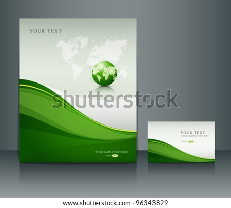 Logo Design Presentation on Vector   Presentation Green Globe Of Poster Flyer And Name Card Design