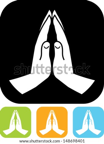 Praying hands vector icon