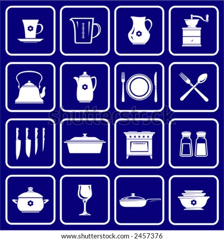 Kitchen Ware On Kitchenware Icons 01 Stock Vector 2457376 Shutterstock