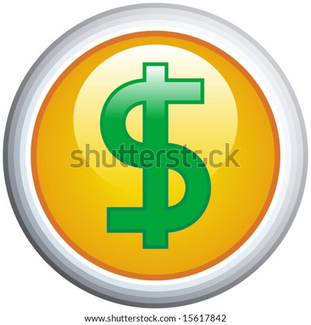 dollar sign icon. stock vector : Dollar Sign Glossy Vector Icon