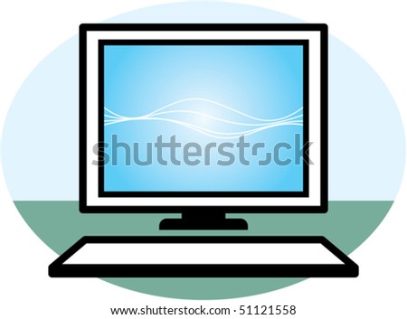 desktop pc vector. stock vector : Vector desktop