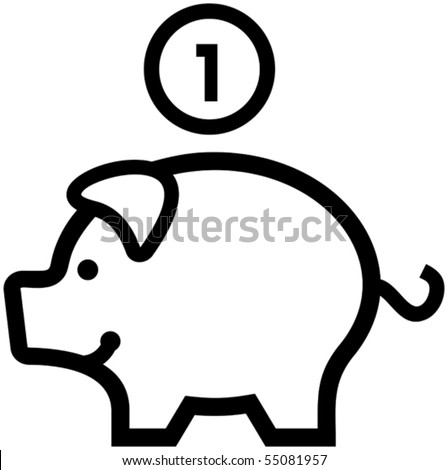 stock vector : Piggy Bank - Vector illustration. Money and finance.