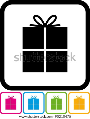 Gift Box - Vector Icon Isolated On White - 90210475 : Shutterstock