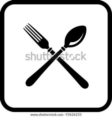 Fork And Spoon - Vector Icon Isolated On White - 93626233 : Shutterstock