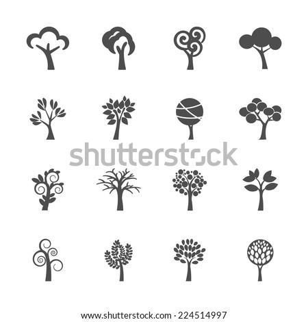 abstract tree icon set, vector eps10.