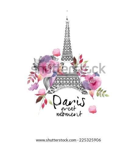 Paris watercolor illustration Paris great moment Paris watercolor illustration Paris great moment