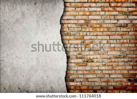 Old Cracked Brick Wall Background