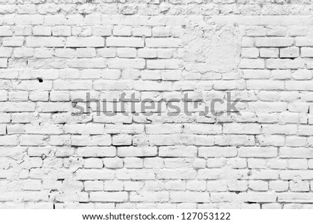 Old Grunge Brick White Wall Background