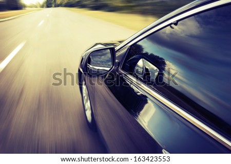 Blurred Road And Car, Speed Motion Background