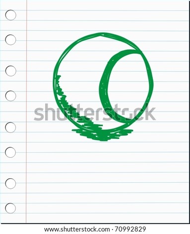 Hand Draw Tennis Ball Stock Vector Illustration 70992829 : Shutterstock