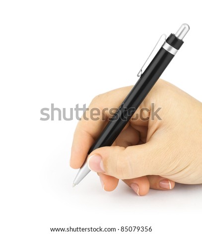 hold a pen