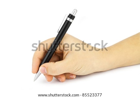 hold a pen