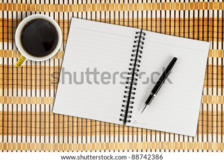Blank Pad of Paper, Pen & Coffee
