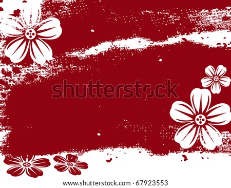 abstract flower spring illustration vector red background