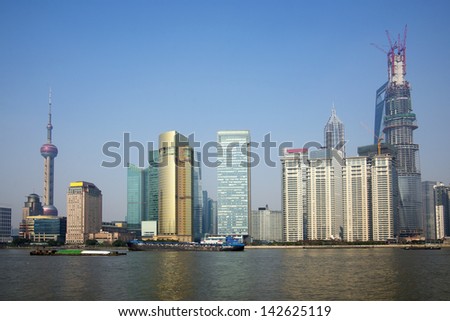 In 2013 the Shanghai skyline