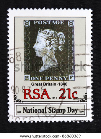 REPUBLIC OF SOUTH AFRICA - CIRCA 1990: A stamp printed in Republic of South Africa shows Female circa 1990
