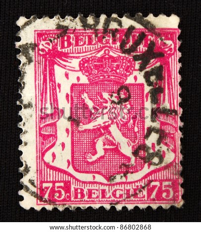 BELGIUM - CIRCA 1980: A stamp printed in Belgium shows Abstract animal background, circa 1980