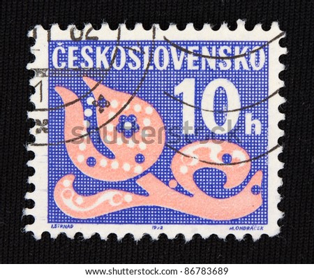 CZECHOSLOVAKIA - CIRCA 1972: A stamp printed in Czechoslovakia shows Abstract graphics, circa 1972